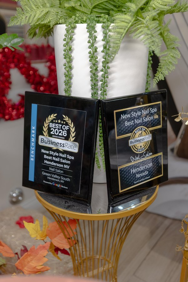 Best of Las Vegas award plaques displayed at New Style Nail Spa